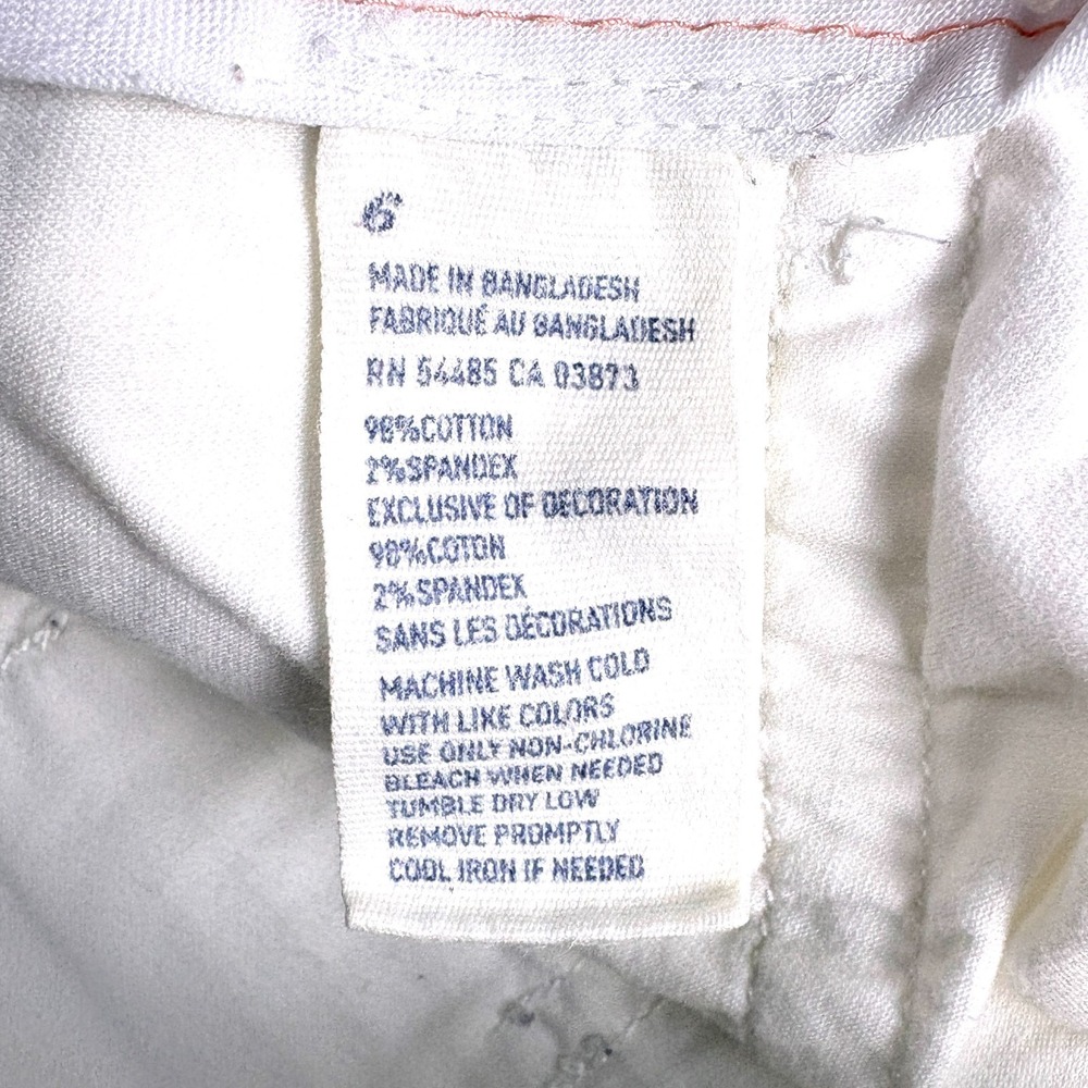 Y2K American Eagle Ultra Low Rise Perfect Shortie Shorts Womens Sz 6 White Micro - Picture 14 of 16
